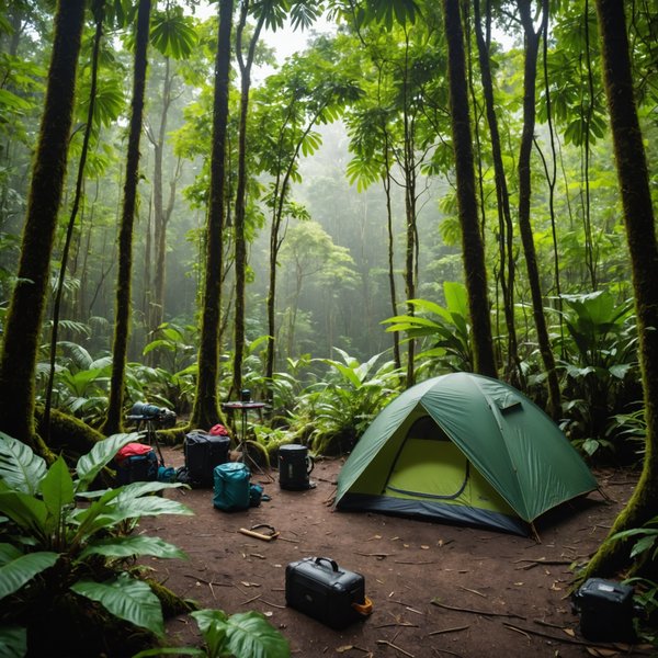 Quels sont les équipements indispensables pour un camping en forêt équatoriale?