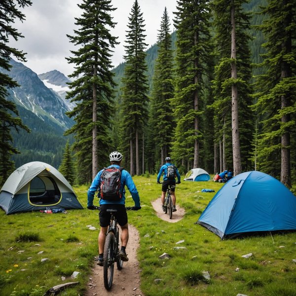 Comment organiser un camping pour une expédition de vélo tout-terrain en région montagneuse?